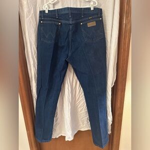 Men’s wranglers.  Dark denim.